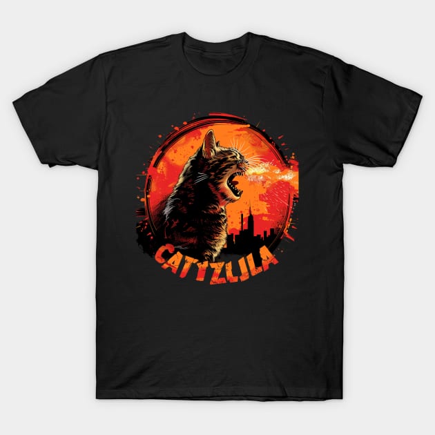 Catzilla Cat Whisker Wonders T-Shirt by Mckenna Paucek